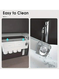 Porte-Brosse à Dents Mural avec Presse-Dentifrice, 2, 3 ou 4 Gobelets
