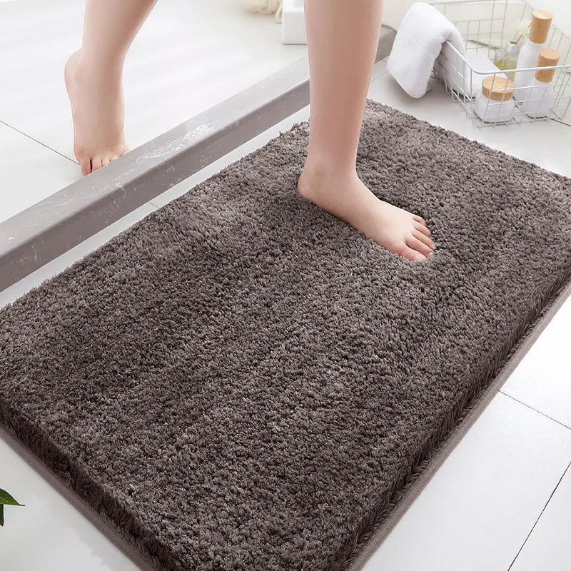 Tapis de Bain Peluche Épais Antidérapant, 13 Coloris, 2 Tailles