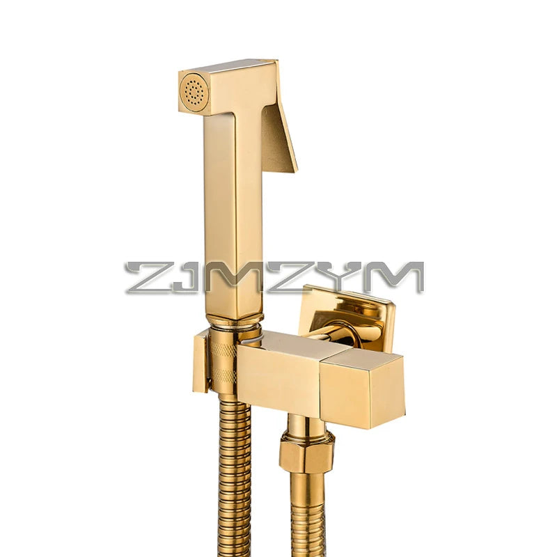 Douchette WC Laiton Robinet d'Angle Carré Eau Froide, 5 Finitions