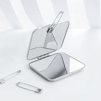 Miroir de Poche Pliant Inox Rond ou Carré, 2 Tailles au Choix