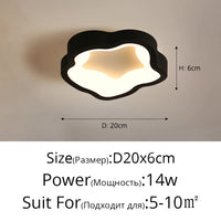 Plafonnier LED Cuisine Forme Organique Noir Blanc