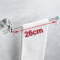 Accessoires Salle de Bain Chromé Cristal Frise Grecque à la Pièce, 17 Articles