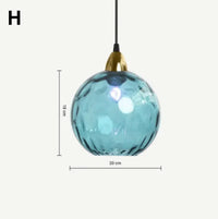 Suspension Cuisine Globes en Verre Coloré Texturé, 1 à 8 Têtes