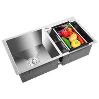 Évier de Cuisine Encastrable 2 Bacs Anti-Bruit