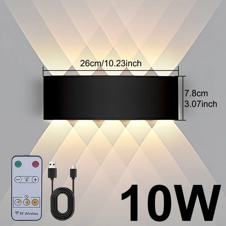 Applique Murale Rechargeable Haut et Bas avec Télécommande, 6 ou 10 W