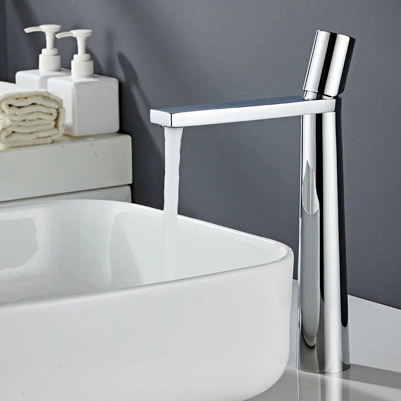 Mitigeur Lavabo Monotrou Blanc, Noir ou Chromé, Modèle Haut ou Bas