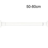 Barre de Douche Télescopique Sans Perçage, Blanc ou Noir, 30 à 80 cm