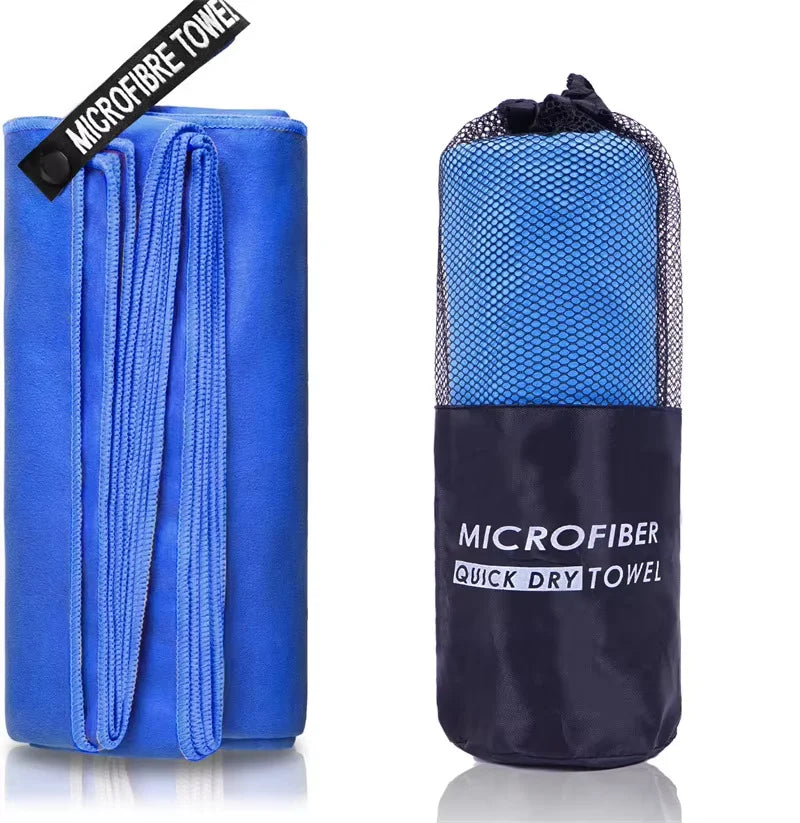 Serviette de Bain Microfibre Séchage Rapide avec Pochette, 4 Tailles