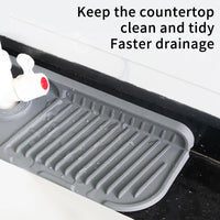 Tapis de Robinet Silicone Anti-Éclaboussures 36,5 ou 44,4 cm, Gris ou Noir
