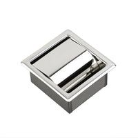 Porte-Papier Toilette Encastré Inox 304 Noir Mat ou Chromé avec Rabat
