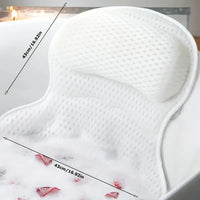 Oreiller de Baignoire Ergonomique Maille 4D Ventouses