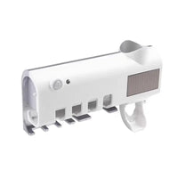 Distributeur de Dentifrice Automatique avec Porte-Brosses UV Solaire et USB, Blanc ou Noir