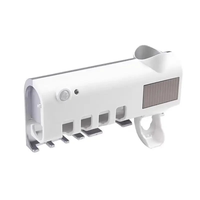 Distributeur de Dentifrice Automatique avec Porte-Brosses UV Solaire et USB, Blanc ou Noir