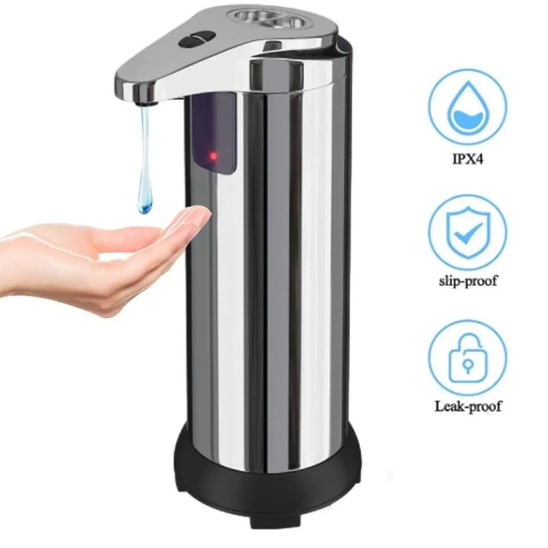 Distributeur de Savon Automatique Inox 300 ml Sans Contact à Piles