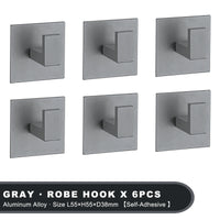 Patère Adhésive Sans Perçage Aluminium 1 à 6 Pièces