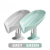 Porte-Savon Feuille à Ventouse, Vert ou Gris, Lot de 1 ou 2