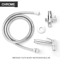 Douchette WC Kit Vanne et Flexible ou Pièces Seules, 4 Finitions