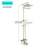 Colonne de Douche Pluie Dorée avec Robinet de Baignoire 25 cm
