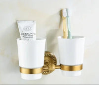 Accessoires Salle de Bain Laiton Antique Brossé à la Pièce, 20 Articles
