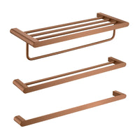 Ensemble d'Accessoires de Salle de Bain Or Rose Brossé