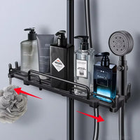 Étagère de Douche Extensible Sans Perçage pour Barre de Douche