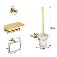 Set Accessoires Salle de Bain Doré Brossé à Composer