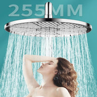 Pommeau de Douche Pluie 25,5 cm ou à Main, Noir ou Chromé