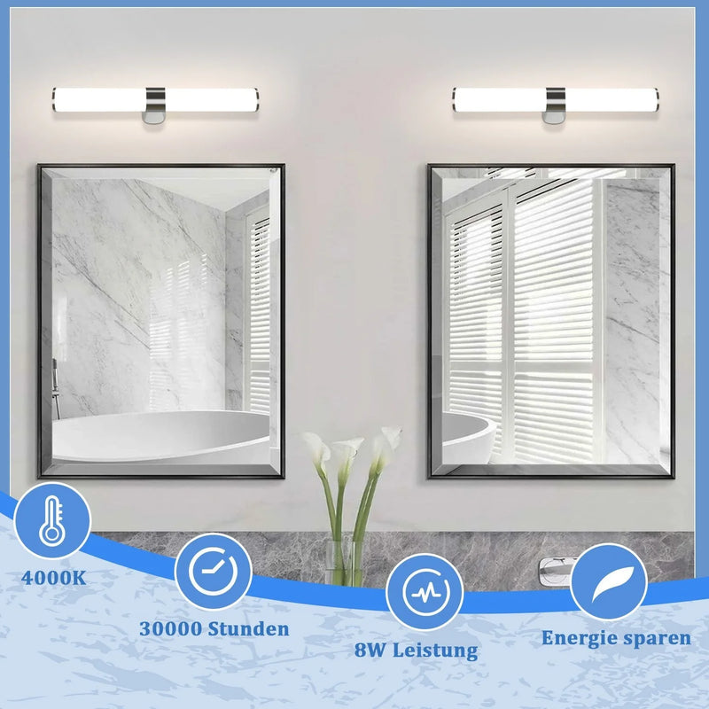 Applique LED Miroir Cylindrique Chromée IP44 40/60 cm
