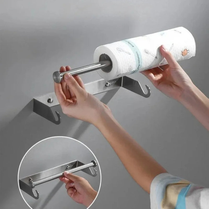 Porte-Papier Toilette Mural Inox Multifonction Sans Perçage