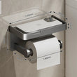 Porte-Papier Toilette avec Tablette Aluminium Noir ou Gris, 1 ou 2 Rouleaux