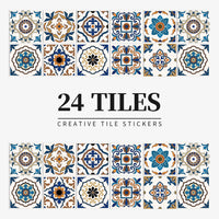 Autocollants Carrelage Adhésifs pour Crédence et Salle de Bain, 26 Motifs, Lot de 24