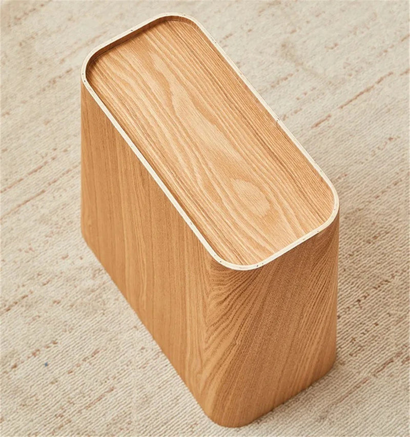Poubelle Cuisine en Bois Style Japonais 12 L, Clair ou Foncé