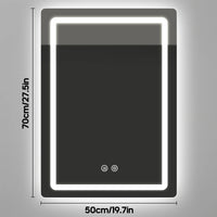 Miroir LED Salle de Bain Rectangulaire Anti-Buée 60x90 cm