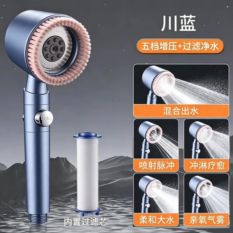 Pommeau de Douche Haute Pression 5 Modes Filtre Intégré, 9 Coloris
