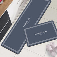 Tapis de Cuisine Antidérapant Absorbant, 4 Motifs, Gris ou Bleu Ardoise