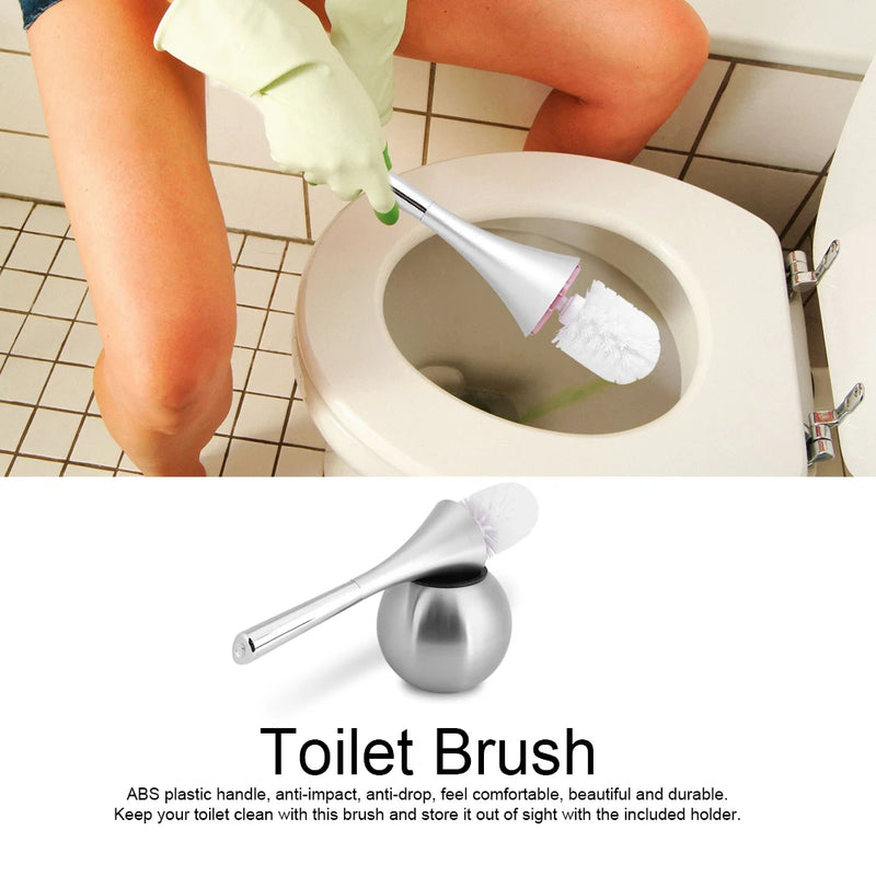 Brosse WC Boule Design Base Inox avec Poignée ABS, 3 Finitions