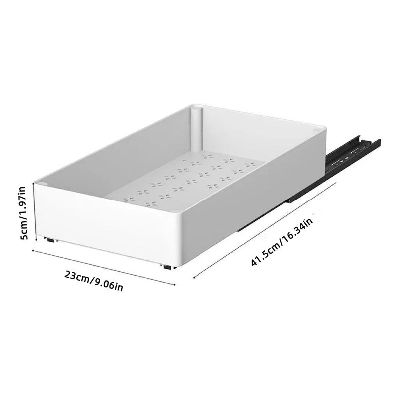 Rangement Coulissant de Placard Cuisine et Salle de Bain, Blanc ou Noir