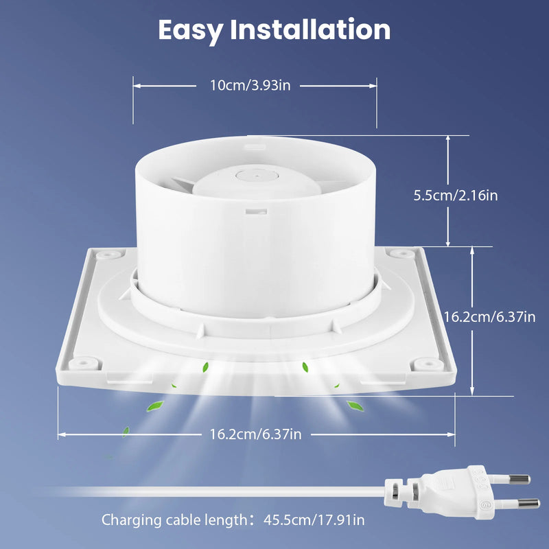 Aérateur Salle de Bain 100 mm Réversible avec Télécommande Blanc
