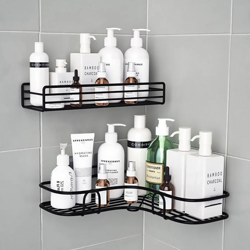 Étagère de Salle de Bain Inox Sans Perçage Droite ou d'Angle