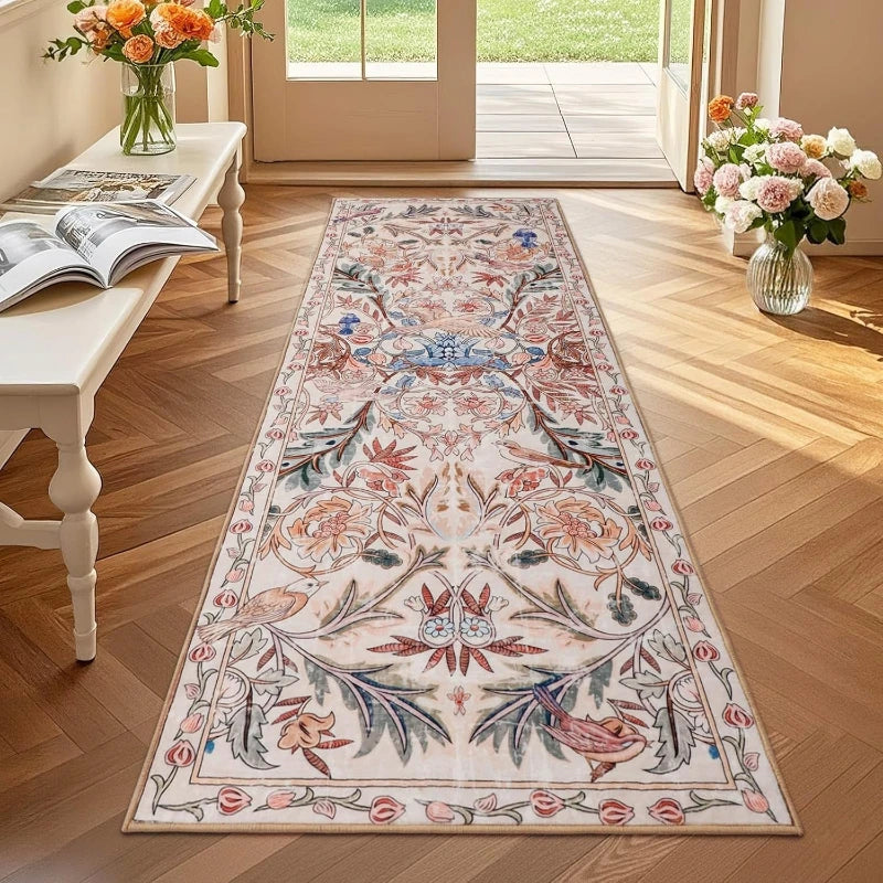 Tapis de Cuisine Long Floral Lavable Antidérapant, 5 Motifs
