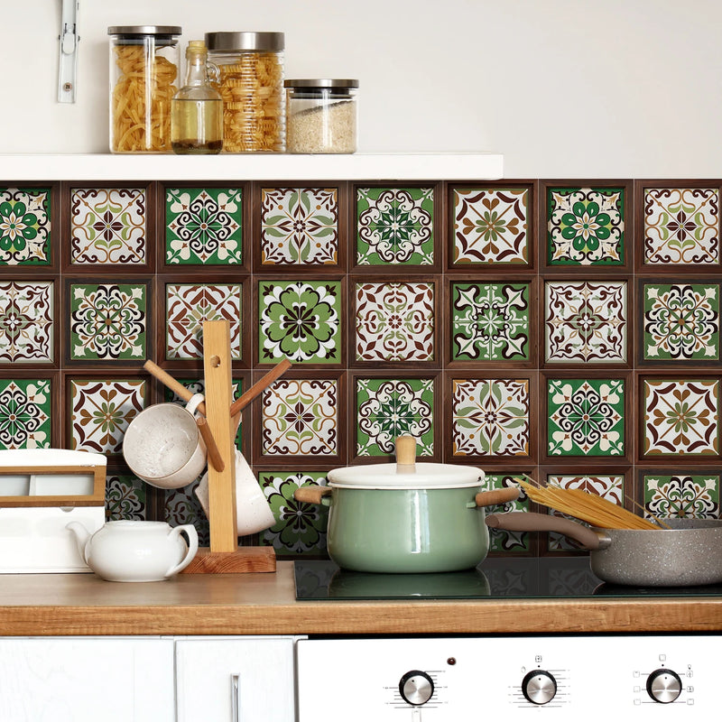 Carreaux Adhésifs Crédence 15 cm, 27 Motifs Colorés, 12 ou 24 Pièces