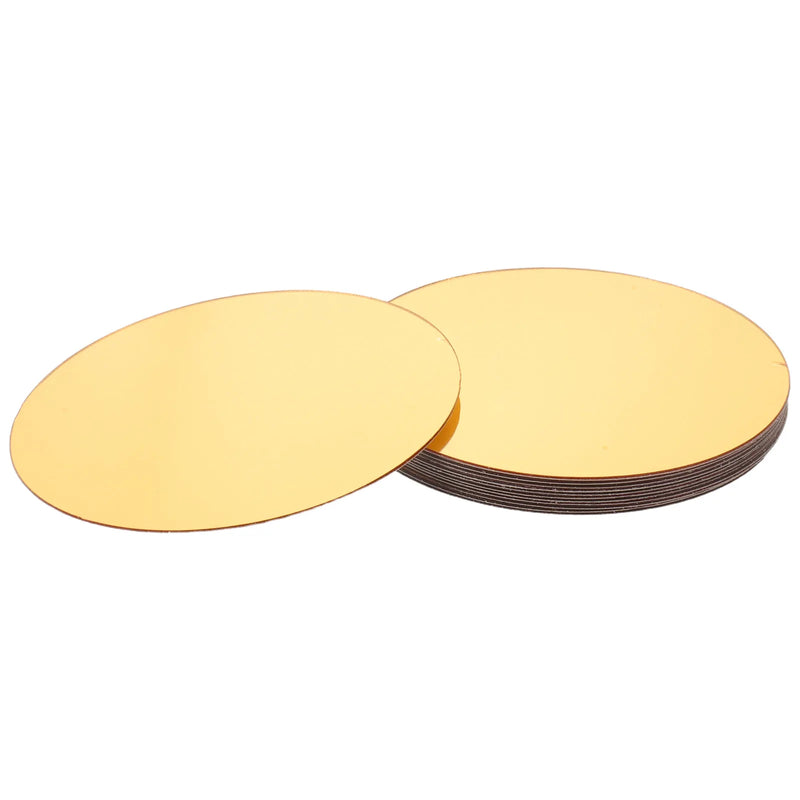 Plateau Miroir Rond Doré en Acrylique 10 cm, Lot de 12