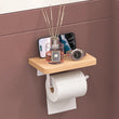 Porte-Papier Toilette Mural en Bois Sans Perçage