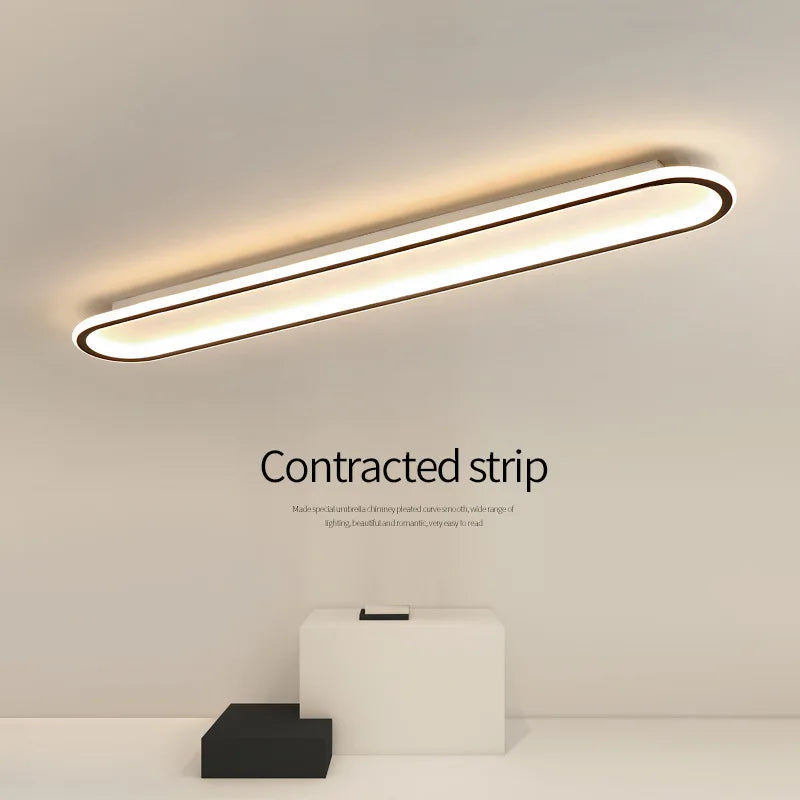 Plafonnier LED Cuisine Ovale Dimmable Doré Noir Blanc