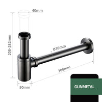 Siphon de Lavabo Laiton Mural Réglable 20,8 à 28,2 cm, 6 Finitions