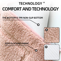 Tapis de Bain Moelleux Antidérapant à Motif Rectangles, 7 Coloris
