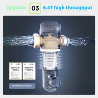 Préfiltre d'Eau Central à Grattoir Rotatif, Manomètre, Inox 316L, 40 Microns