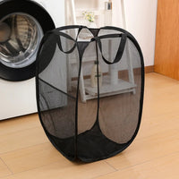 Panier à Linge Pliable Ventilé Noir et Blanc, Plusieurs Tailles