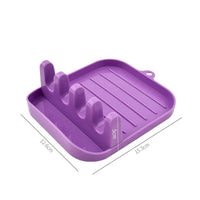 Repose-Cuillère et Spatule à Plateau Rainuré, Plastique PP, 7 Coloris