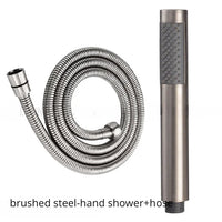 Pommeau de Douche Cylindrique Inox, 9 Finitions, Seul ou avec Flexible